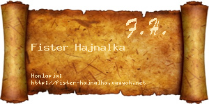 Fister Hajnalka névjegykártya